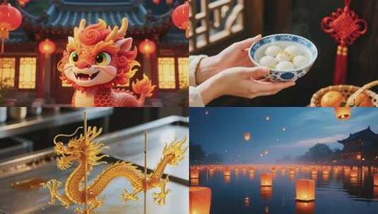 元宵节喜庆氛围与传统文化高清在线视频素材下载