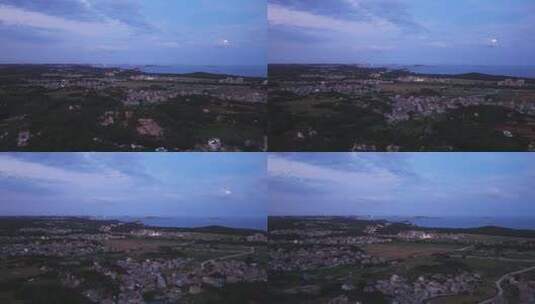 航拍月光下的福建平潭岛坛南湾平潭岛夜景高清在线视频素材下载