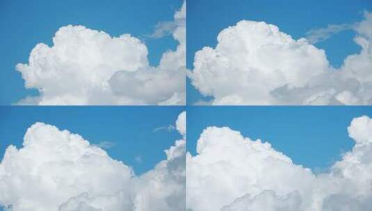 蓝天中的蓬松白云高清在线视频素材下载