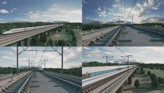 铁路轨道与户外风景高清在线视频素材下载