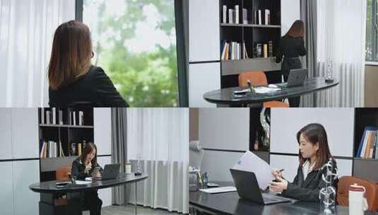 职场女强人白领思考奋斗励志创业高清在线视频素材下载