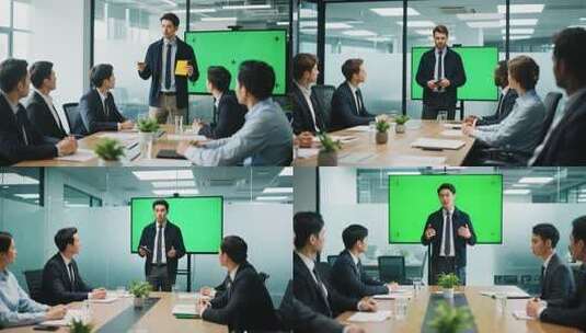 商务人士会议室汇报演讲高清在线视频素材下载