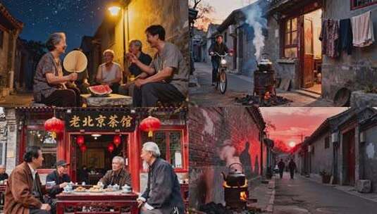 老北京儿胡同百姓生活日常高清在线视频素材下载