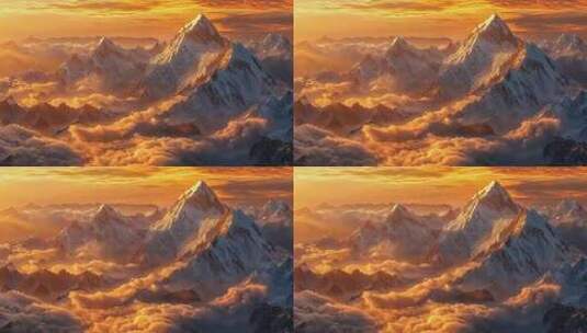 壮丽雪山云海日出景象高清在线视频素材下载