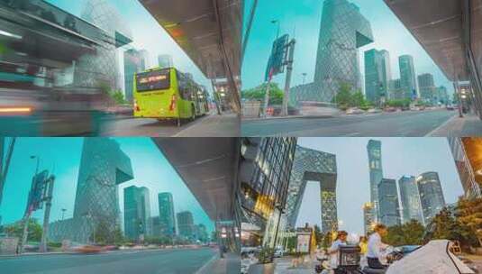 北京市中国尊国贸CBD夜景延时摄影高清在线视频素材下载