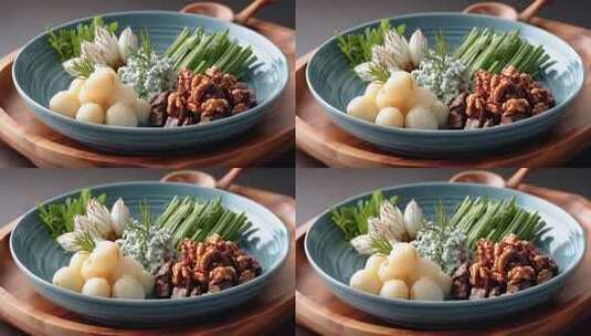 精致食材拼盘美食健康生活方式高清在线视频素材下载