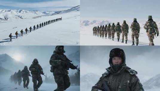 边防军人戍边执勤保卫祖国高清在线视频素材下载