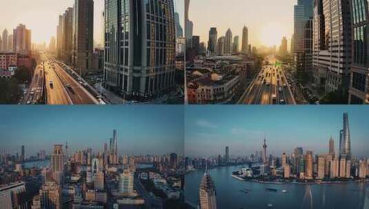 大气上海航拍合集高清在线视频素材下载