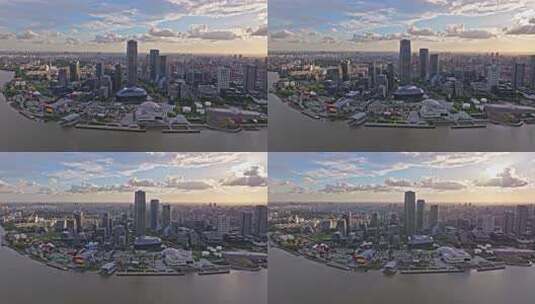 上海徐汇滨江西岸艺术中心CBD航拍高清在线视频素材下载