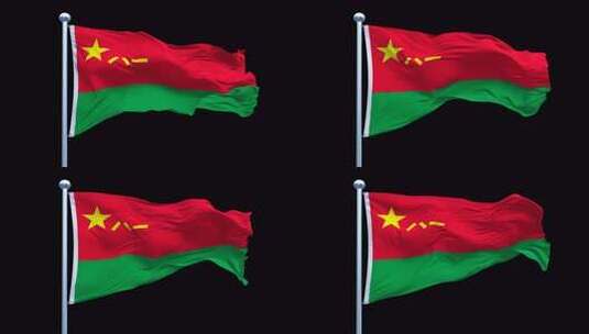 4K60帧透明底循环陆军军旗高清在线视频素材下载