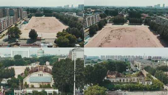 沈阳724地区历史建筑东基俱乐部航拍高清在线视频素材下载