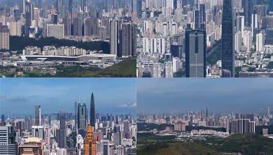 航拍深圳城市天际线高清在线视频素材下载