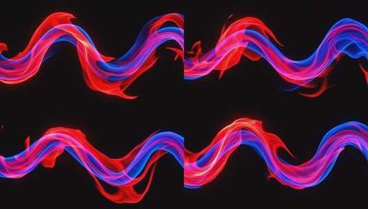 红蓝色彩动感波浪素材高清在线视频素材下载