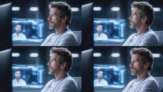 医生远程会诊交流医疗信息高清在线视频素材下载