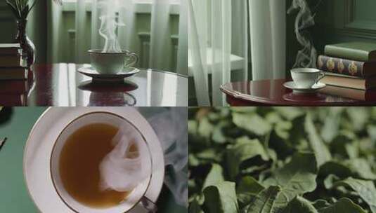 茶叶高端绿色氛围泡茶待客高清在线视频素材下载