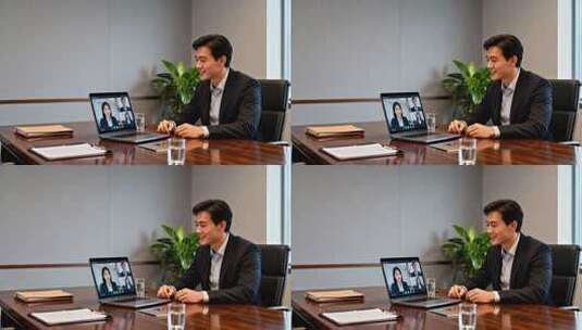 商务人士进行视频会议高清在线视频素材下载
