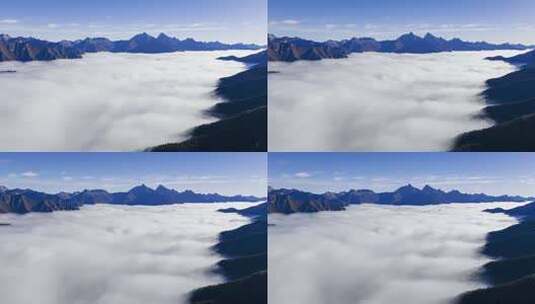 四川阿坝黄龙景区山脉雪山云海延时摄影高清在线视频素材下载