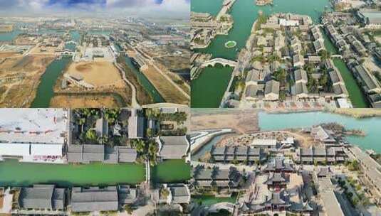 4K航拍开封朱仙镇启封故园水乡江南古建旅游高清在线视频素材下载