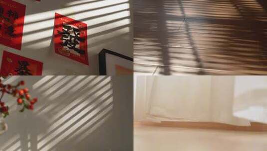 窗帘休闲美好时光飘动窗帘小清新高清在线视频素材下载