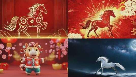 2026马年片头片尾动画背景高清在线视频素材下载