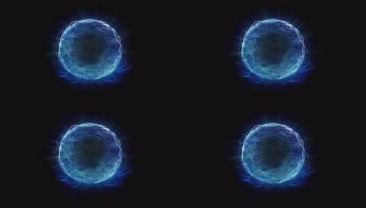 蓝色闪电能量球特效高清在线视频素材下载