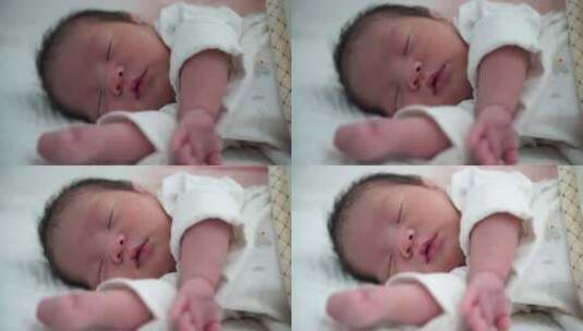 熟睡中的新生婴儿高清在线视频素材下载
