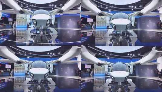 上海第八届 进博会私人飞机展高清在线视频素材下载