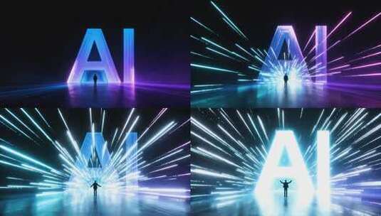 AI人工智能时代大门开启概念动画高清在线视频素材下载