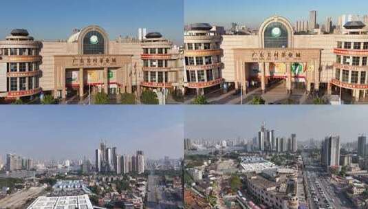 广东芳村茶叶城与珠江白鹅潭江景高清在线视频素材下载