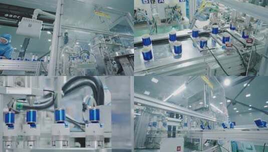 瓶罐瓶盖铝塑塑料制品制盖文创工艺品组装线高清在线视频素材下载