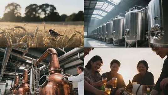 啤酒酿造与欢聚时刻合集高清在线视频素材下载