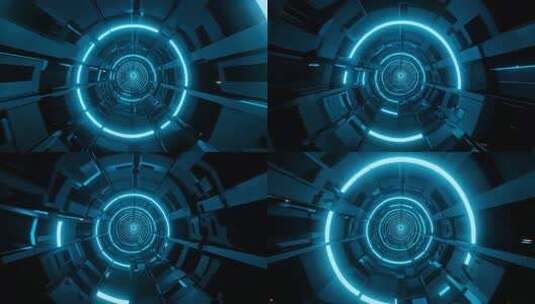 科技感隧道穿梭动画场景高清在线视频素材下载