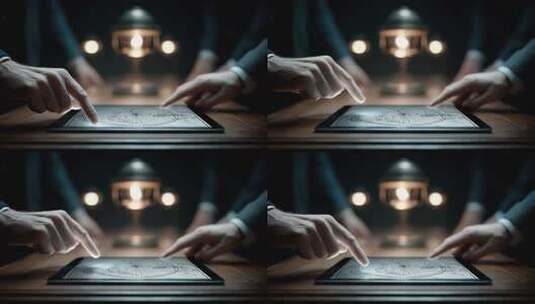 商业精英团队平板电脑协作战略部署高清在线视频素材下载