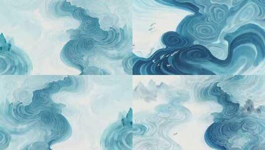 水墨风格流动波纹背景高清在线视频素材下载