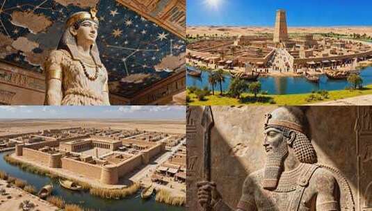 苏美尔文明 古埃及文明遗迹高清在线视频素材下载