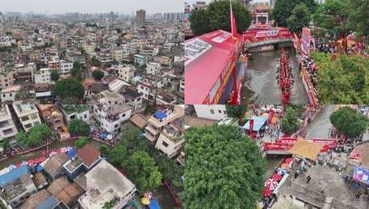 叠滘水乡东胜S弯飘移比赛航拍高清在线视频素材下载
