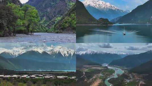 雪山河长江黄河发源地大河高清在线视频素材下载