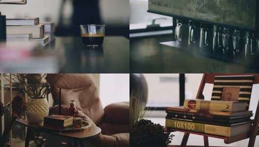 有设计感的咖啡馆内部合集高清在线视频素材下载