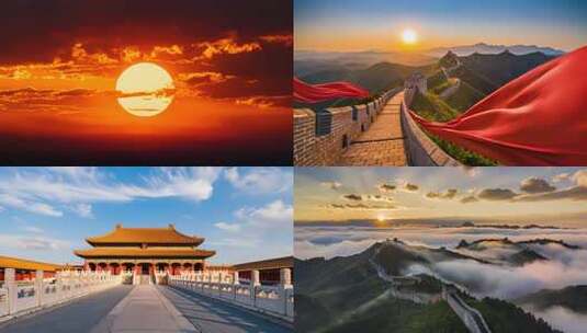 中国梦国庆祖国76周年党建天安门新时代高清在线视频素材下载