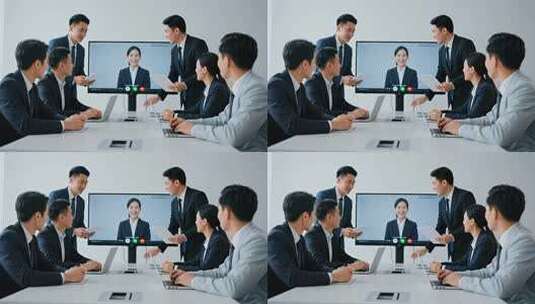 商务人士视频会议场景高清在线视频素材下载