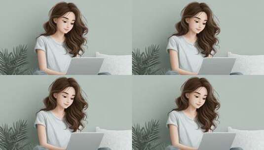 现代女性居家数字生活与高效工作高清在线视频素材下载