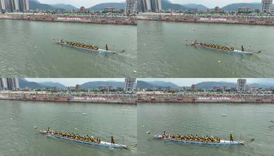 龙舟比赛现场画面高清在线视频素材下载
