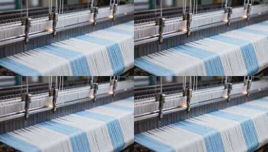 纺织厂织布机织布画面高清在线视频素材下载