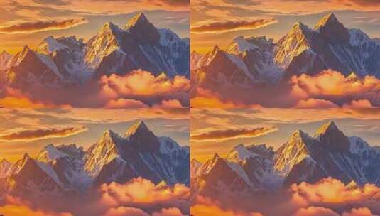 雪山日出自然风光高清在线视频素材下载