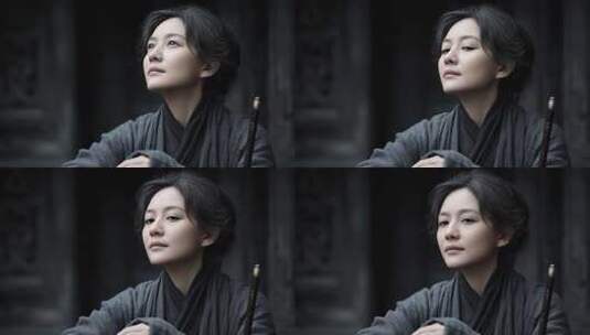 唐朝侠女的凝视：古典意境下的女性形象高清在线视频素材下载