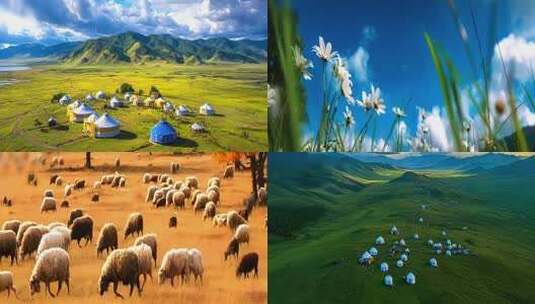 火红的萨日朗-宽屏高清在线视频素材下载