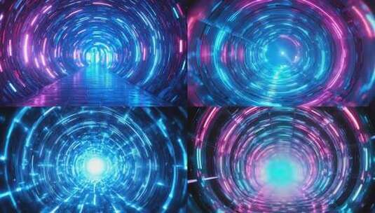 科技感光线隧道穿梭合集4K高清在线视频素材下载