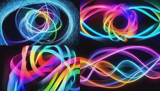 彩色光线抽象动态炫彩流动变幻高清在线视频素材下载