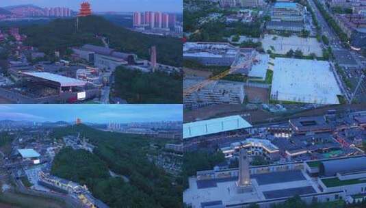 航拍铁道游击队影视城红色文化体验基地高清在线视频素材下载