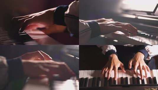弹钢琴高清在线视频素材下载